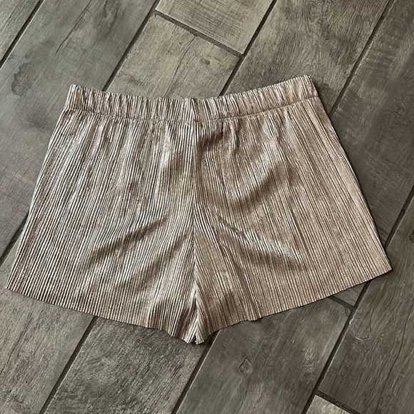 NWT Victoria’s secret pleated metallic silver Shorty shorts women’s small new - Picture 4 of 4